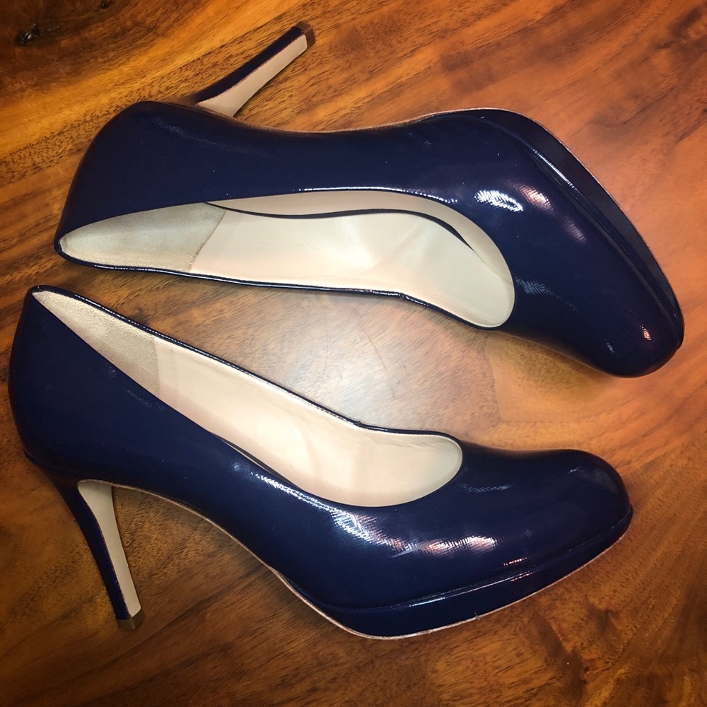 Hogl Navy Patent Leather Pumps